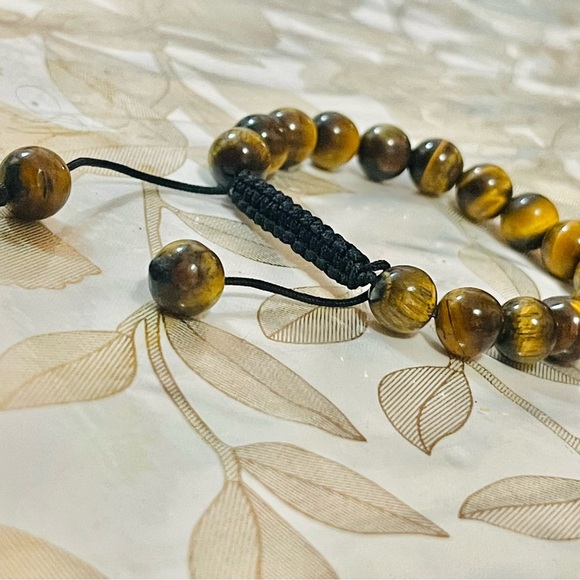 Tiger Eye Bracelet Healing Natural Stone Bead
8mmAdjustable Unisex Yoga Braclet - Picture 2 of 5